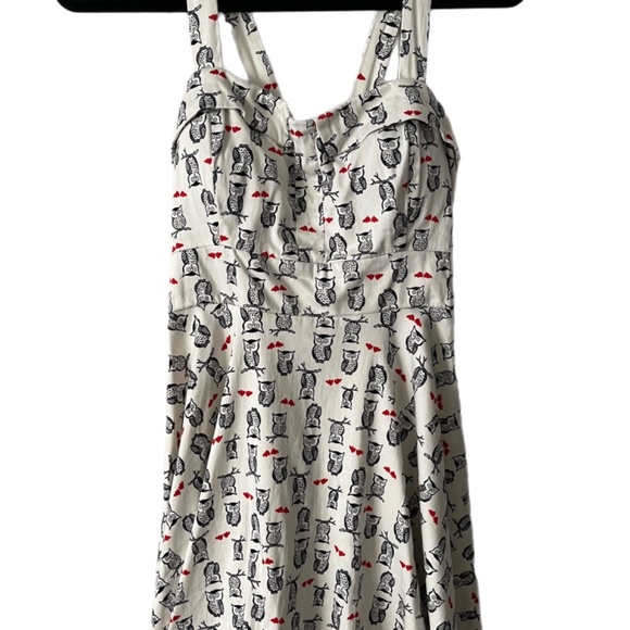 Novelty pin up rockabilly owls hearts swing dress sexy fun - Picture 4 of 4